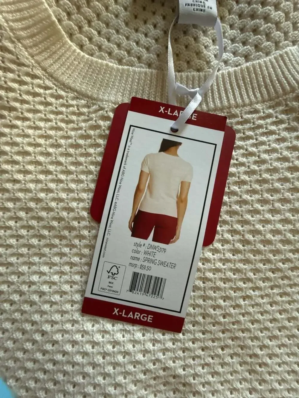 Nine West Jeans‎ Spring Sweater White XL